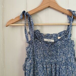 Dôen Plumosa maxi dress in blue garden blooms